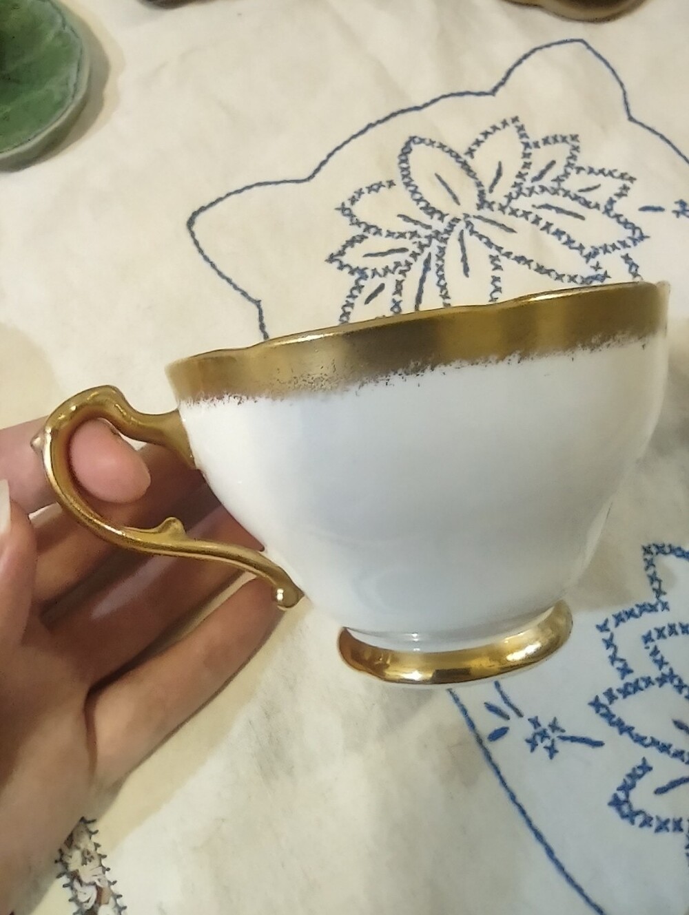 VTG Adderley Strafford England Porcelain Teacup Saucer Pink Rose with Gold Trim - Picture 11 of 15